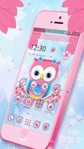 Cute Pink Owl Theme screenshot 4