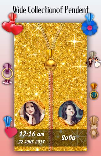 Golden Zipper Lock Screen screenshot 5