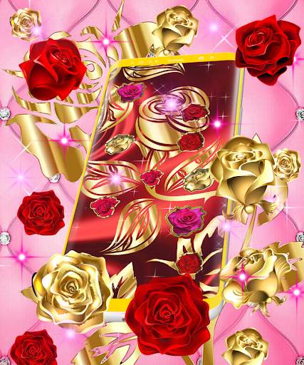 Golden and Red Roses Live Wallpaper screenshot 2