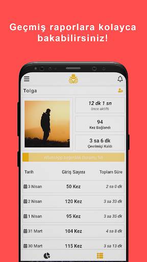 Whatsapp için takip: Uygulama kullanım analizi screenshot 3