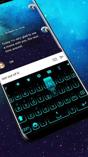 Neon Blue Keyboard Theme screenshot 2