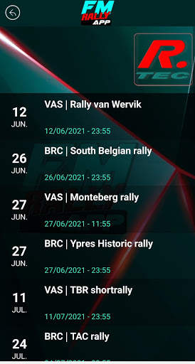 FM rally APP screenshot 2