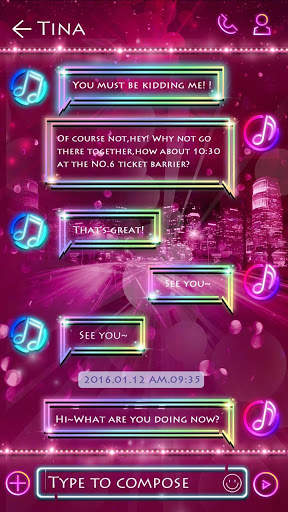 GO SMS PRO LIGHT MUSIC THEME screenshot 3
