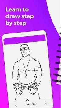 how to draw wwe heroes : john cena drawing screenshot 1
