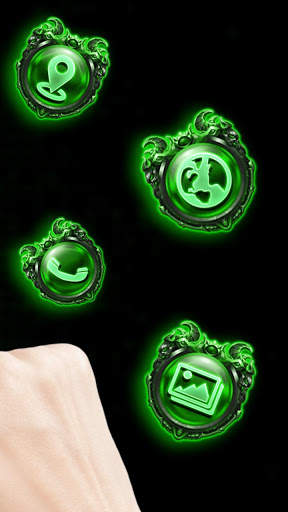 Green Crystal Apple Skull Theme screenshot 3