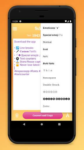 InSpace caption for Instagram screenshot 3