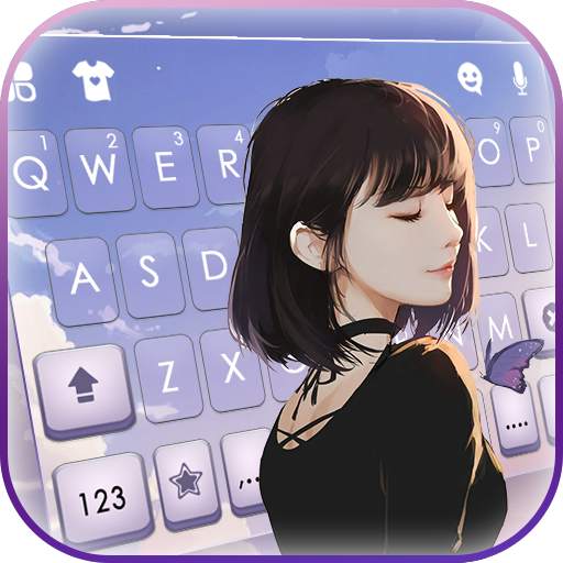 خلفية الكيبورد Cute Butterfly Girl 1.0
