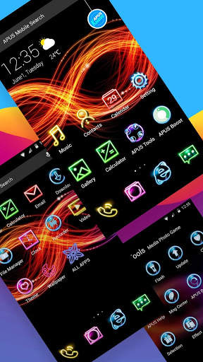 Shine Glitter Neon APUS stylish theme screenshot 2