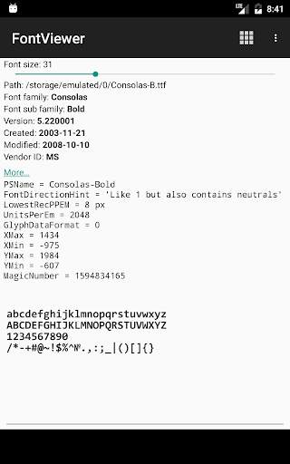 Font viewer screenshot 3