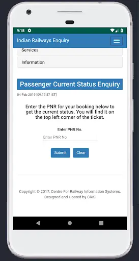 PNR Enquiry screenshot 2