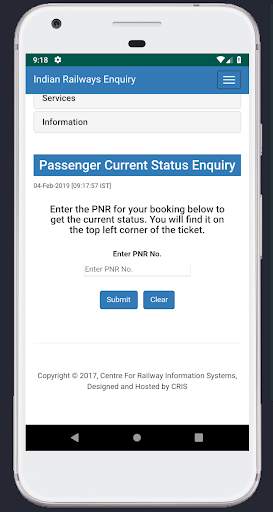 PNR Enquiry screenshot 2