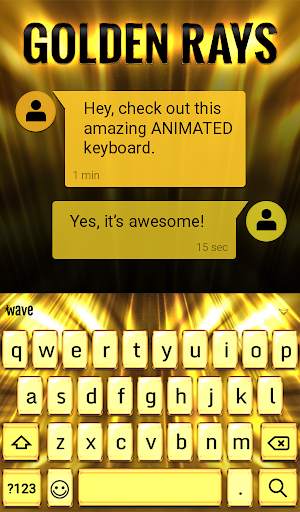 Golden Rays Animated Keyboard screenshot 3