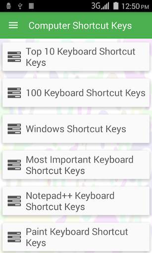 Computer Shortcut Keys screenshot 1