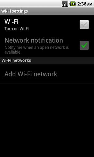 WiFi settings screenshot 1