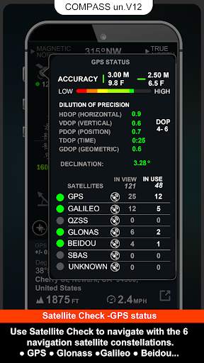 Digital Compas, Gps Status, Sensor information screenshot 4