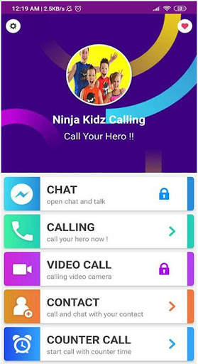 Call Ninja Kidz tv Video & Voice screenshot 2