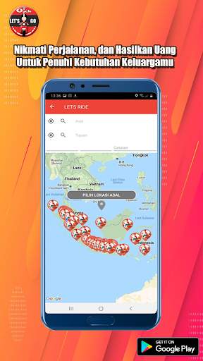 LETSGO DRIVER Ojek Online, Betor, Mobil screenshot 2