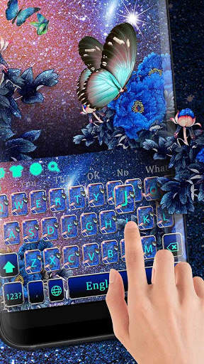 Starry Blue Flower Keyboard screenshot 3
