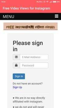 Free Video Views for Instagram screenshot 1