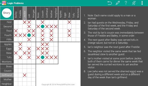 HARD Penny Dell Logic Problems screenshot 11