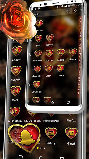 Golden Heart Rose Theme screenshot 2