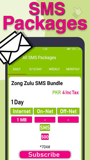 Zonge Packages 2022: Data, SMS screenshot 3