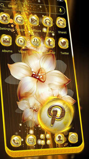 Flower Golden Launcher Theme screenshot 4