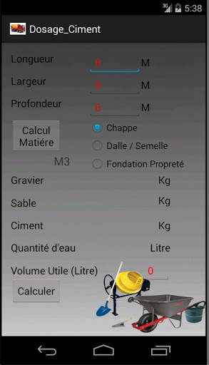 Dosage Ciment Beton Concrete screenshot 1