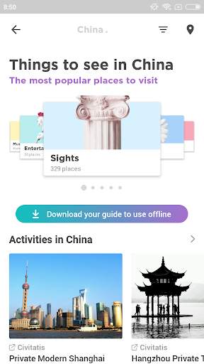 China Travel Guide in English with map screenshot 2