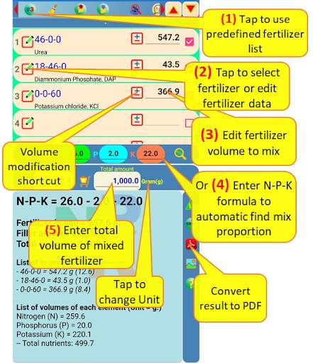Fertilizer mixer lite screenshot 2