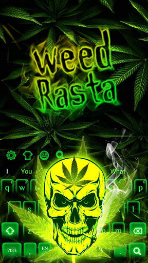 Weed Rasta Skull Smoke Keyboard screenshot 3