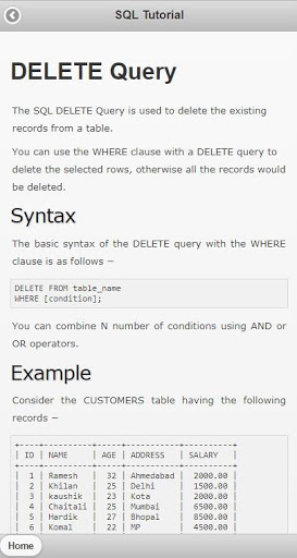 SQL Tutorials screenshot 3