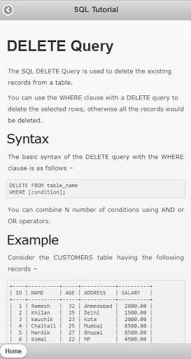 SQL Tutorials скриншот 3
