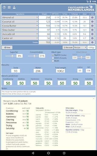 Mendrulandia (calculadora de saponificación) screenshot 11