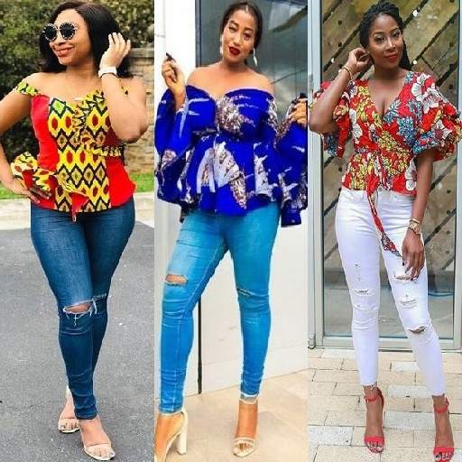 Jeans & Ankara Blouse Styles 5.3.3