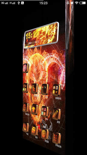 3D Flame Fire Skull Launcher Theme screenshot 3