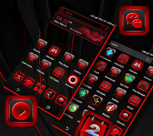 Red Black Launcher Theme screenshot 2