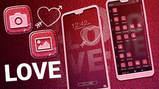 Love Red Launcher Theme screenshot 3