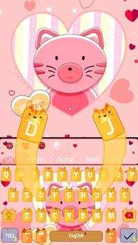 Teclado dulce gatito gatito de dibujos animados screenshot 4