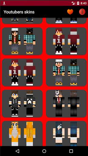 Youtubers skins screenshot 2