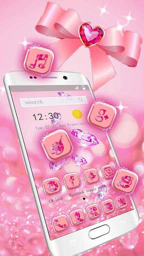 Pink Rose Gold Giltter Silk Diamond screenshot 3