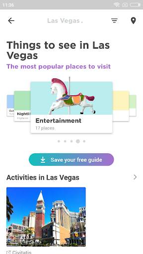 Las Vegas Travel Guide in English with map screenshot 2