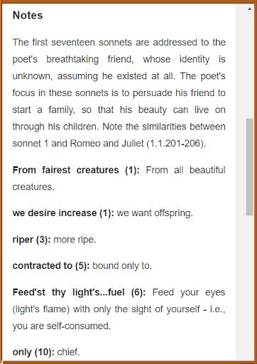 Shakespeare's Sonnets & Analysis 9 تصوير الشاشة