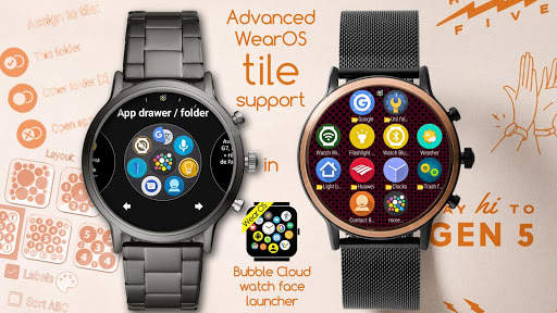 Bubble Cloud Tile Launcher / Watchface (Wear OS) 2 تصوير الشاشة