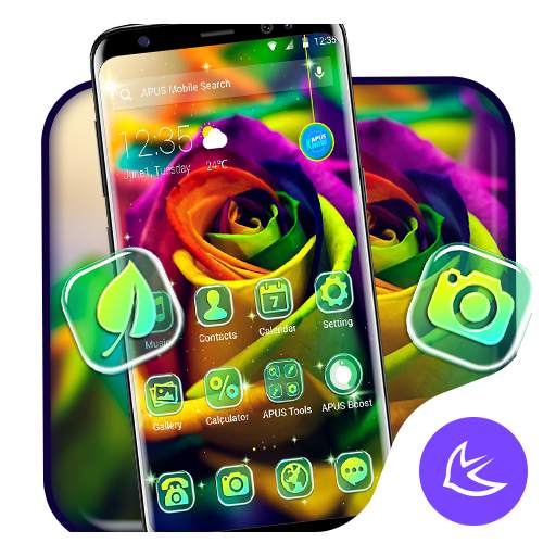 Colorful Rose APUS Launcher theme 83.0.1001
