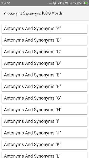 Antonyms Synonyms Words app screenshot 1
