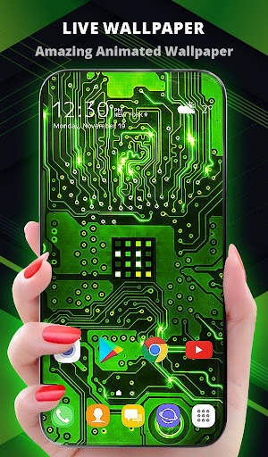 Cyber Green Wallpaper Keyboard screenshot 1