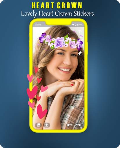 Camera Face Selfi Crown-Stickers Snapchat Editor screenshot 3