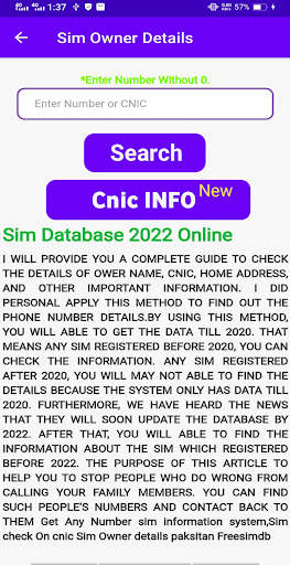 Sim Owner Details| LiveTracker screenshot 2