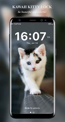 Kawaii Kitty Lock Screen Emoji - kitty wallpaper screenshot 1
